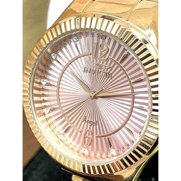 Invicta Womens Watch 28279 Angel Quartz Pink Dial Rose Gold Stainless St… - Picture 1 of 14